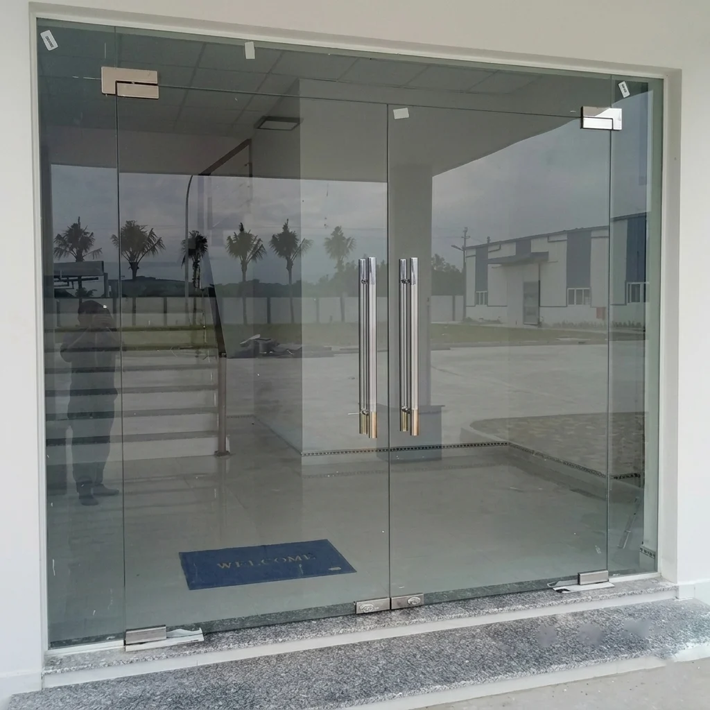 Cửa kính cường lực bản lề sàn